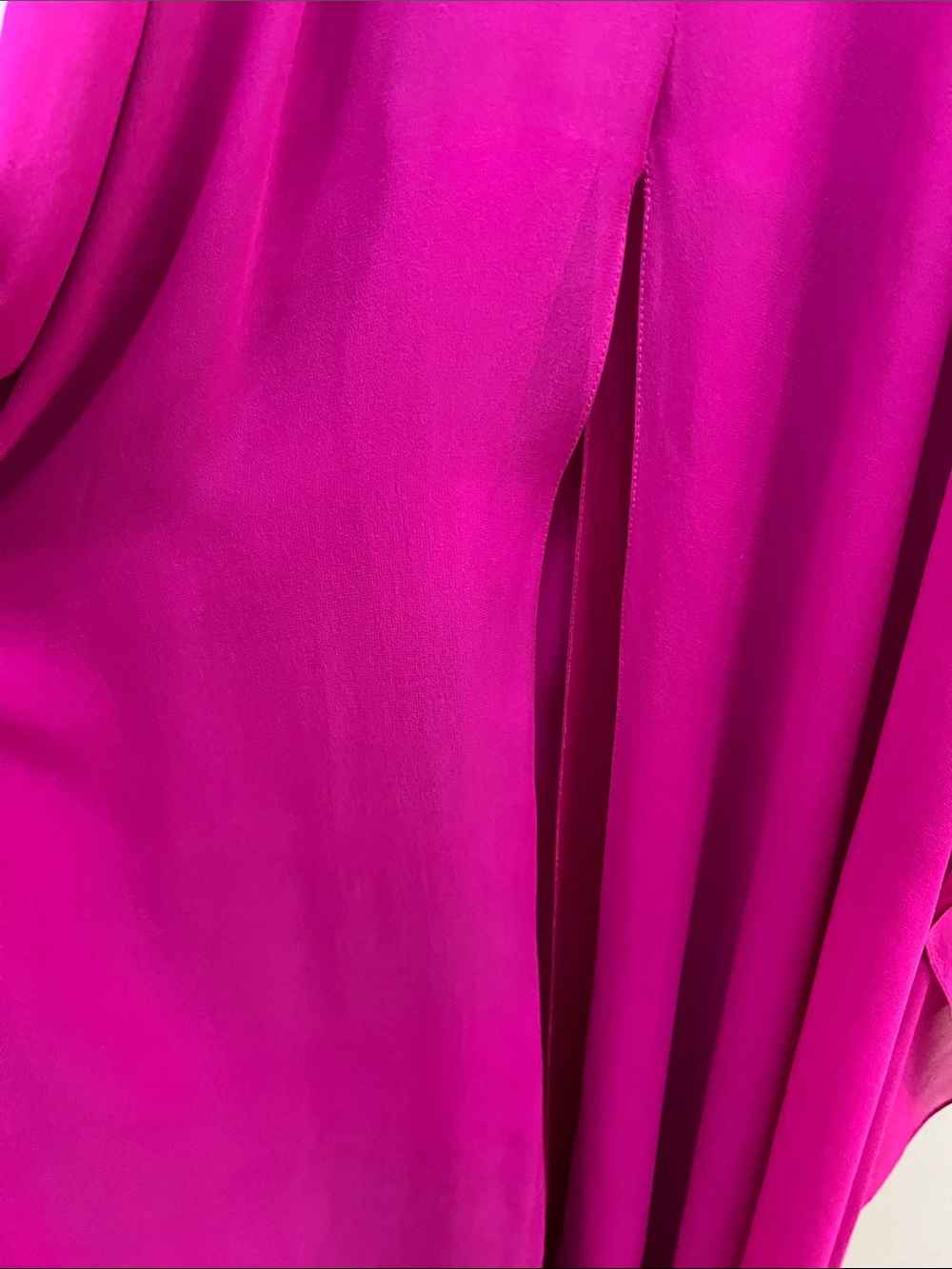 Theia Fuchsia Beaded V-Neck Maxi Gown - Picture 10 of 12